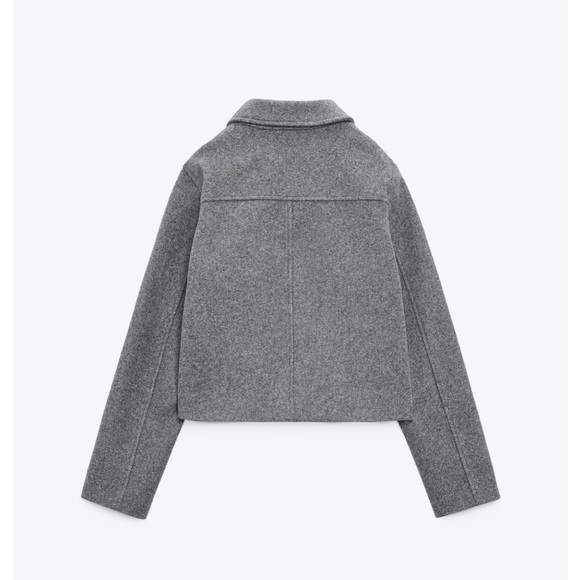 NWT Zara gold button soft touch jacket gray - Picture 6 of 10